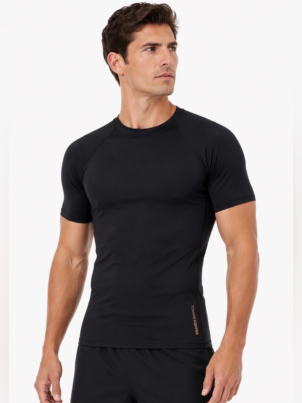 Tommie Copper Men’s Shoulder Support Short Sleeve Shirt M Black